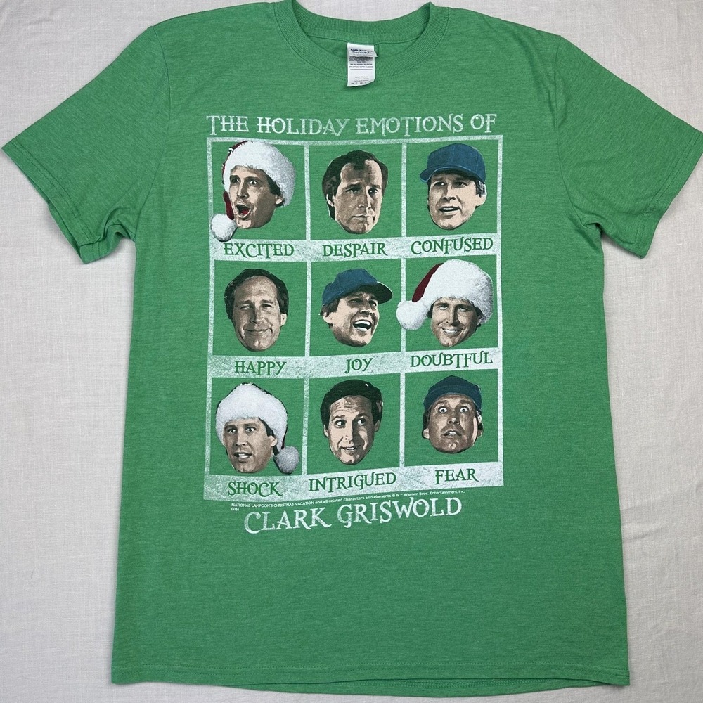 Clark Griswold Shirt Mens Medium Green‎ Christmas Vacation Holiday Tee